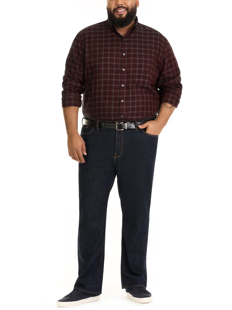 Van Heusen Men's Tall Big and Tall Traveler Stretch Non Iron Long Sleeve Shirt Shirt, -red pinot noir, Large - Image 3